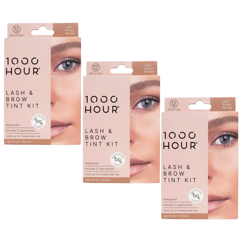 1000HOUR Light Brown Blonde Lash and Brow Tint Kit 3 Pack 36 Applications