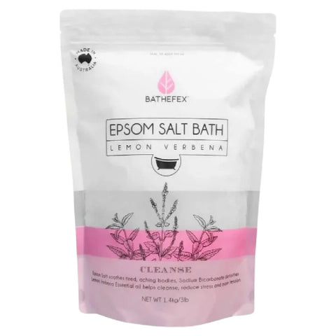 Bathefex Epsom Salt Bath Lemon Verbena 1.4kg Refreshing Soothing Soak
