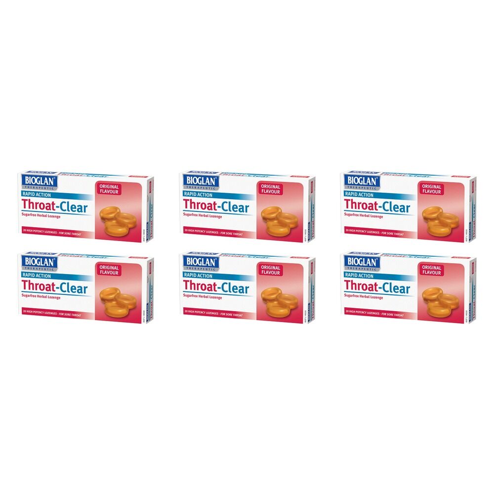 Bioglan Throat Clear Original Lozenges 20 Lozenges x 12 Bundle of 6