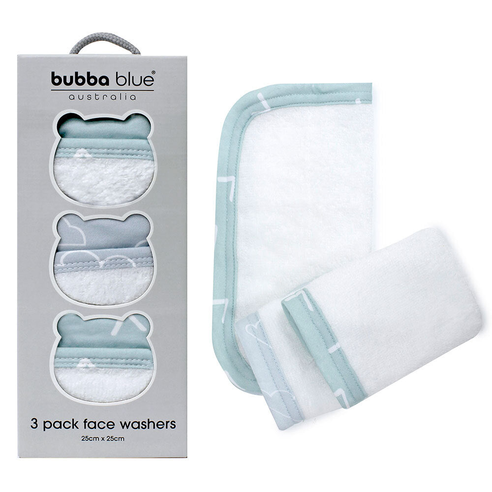 Bubba Blue Boys Face Washer 25cm x 25cm 3 Pack