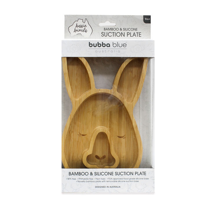 Bubba Blue Bamboo And Silicone Suction Plate With Removable Suction Base Kangaroo