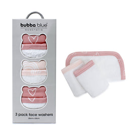 Bubba Blue Nordic 3pk Wash Cloth Dusty Berry Rose 25 x 25cm