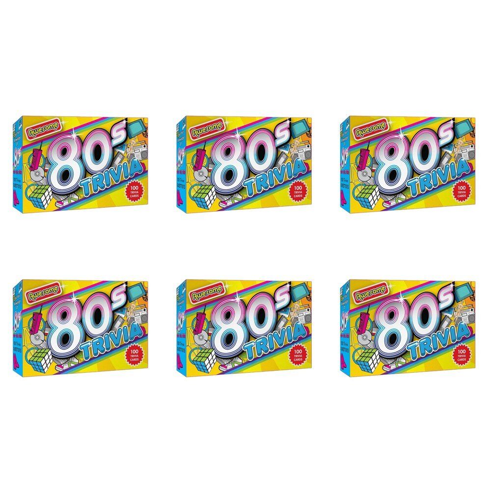 Awesome 80s Trivia Card Game 100 Trivia Cards Pack of 6