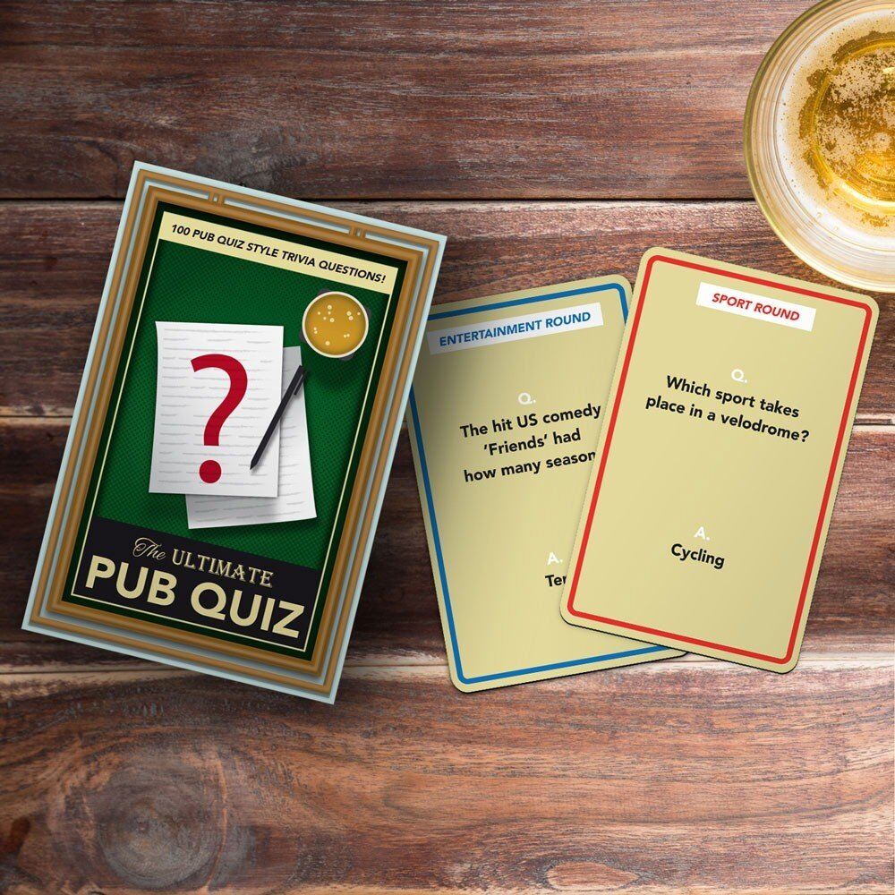 Novelty Gift The Ultimate Pub Quiz Trivia Card Game 100 Questions Pack of 2