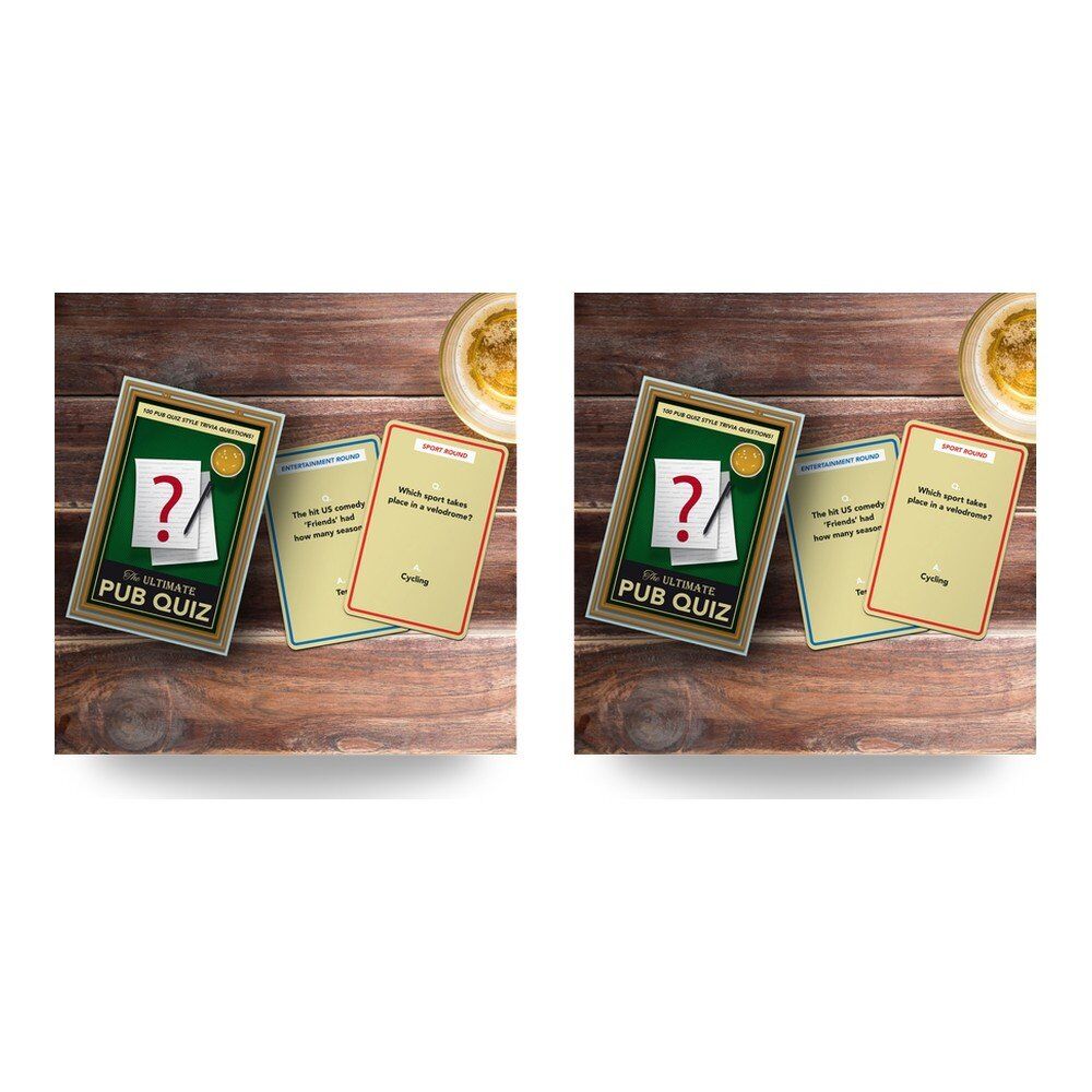 Novelty Gift The Ultimate Pub Quiz Trivia Card Game 100 Questions Pack of 2