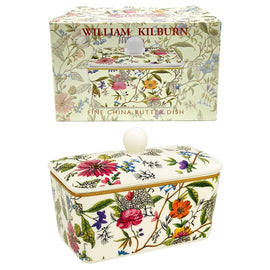 William Kilburn Fine China Butter Dish Floral