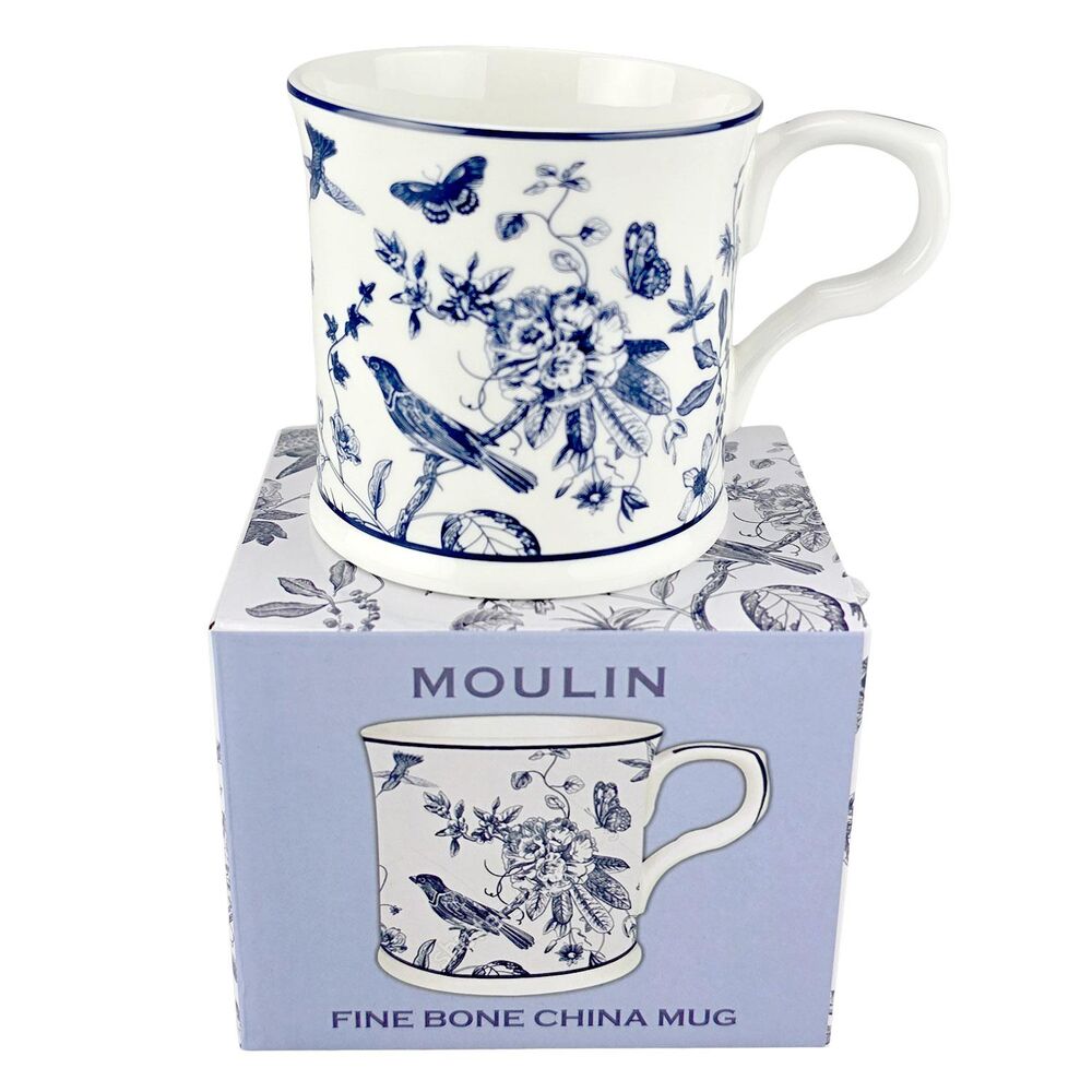 Moulin Palace Mug Blue Bird and Floral Fine Bone China