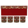 Strawberry Thief Mug Set of 4 Red