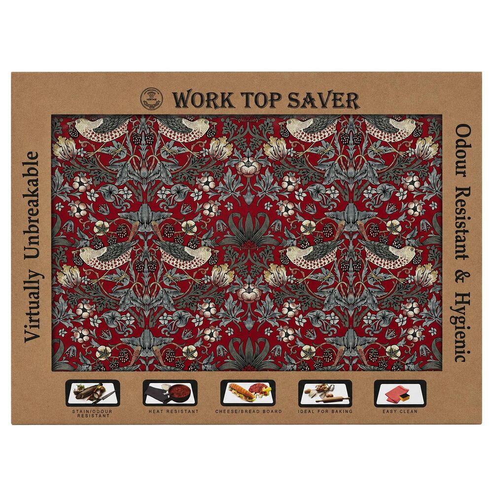Strawberry Thief Red Work Top Saver Board