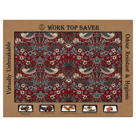 Strawberry Thief Red Work Top Saver Board