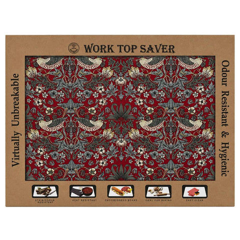 Strawberry Thief Red Work Top Saver Board
