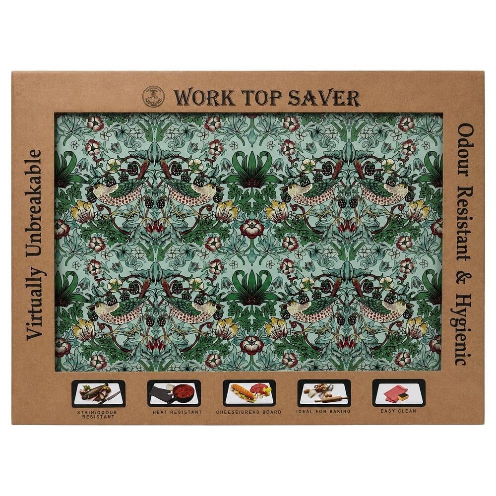 Strawberry Thief Aqua Work Top Saver Board