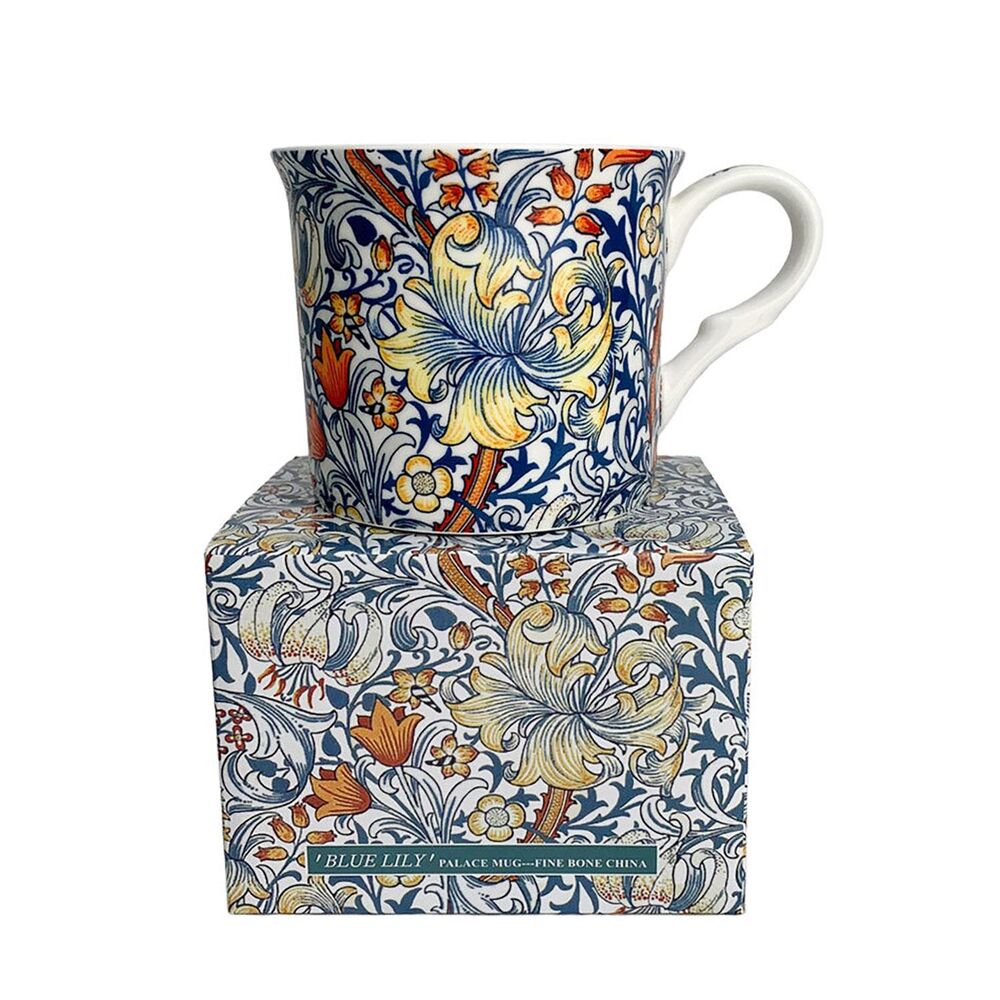 Blue Lily Palace Mug Fine Bone China Floral