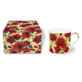 Red Poppy Palace Mug Fine Bone China Floral