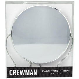 Crewman Mens 2-Sided Shaving Mirror on Stand - 145mm Diameter, 2x Magnification