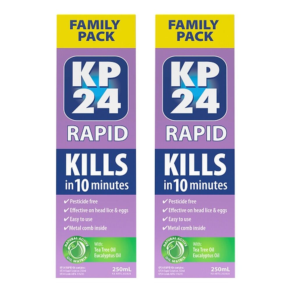KP24 Rapid Head Lice Treatment Family Pack 250mL Bundle of 2