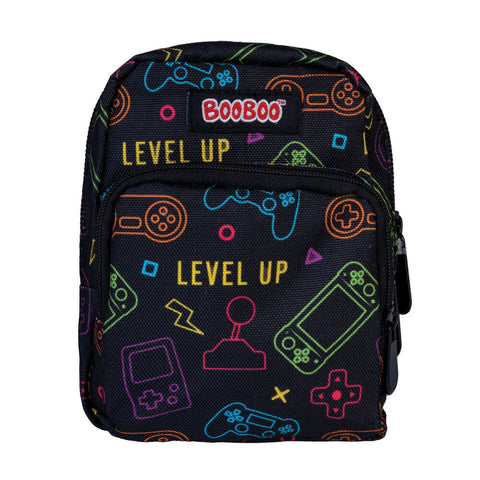 Kids Gamer Mini Backpack Controller Print BooBoo Black School & Travel Bag