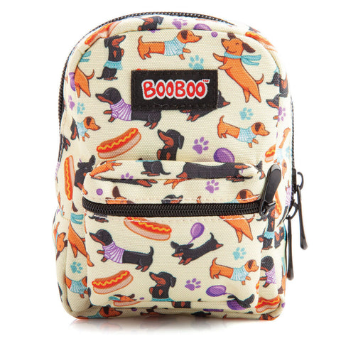 Dachshund Puppy Mini Kids Backpack Sausage Dog & Hotdog Print BooBoo