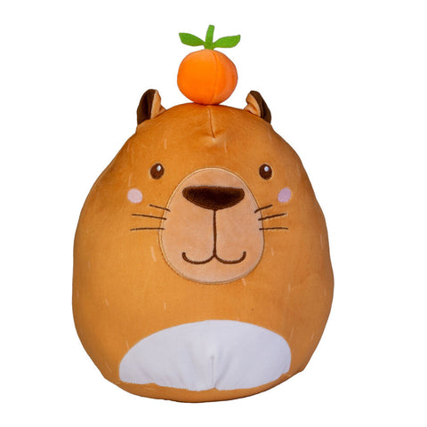 SmooshoOs Pal Capybara Plush Toy Soft Kids Cuddle Buddy with Orange Hat