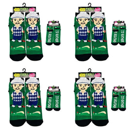 Feet Speak Golfer Novelty Socks I'd Rather Be Golfing Soles One Size Fits All Pack of 4
