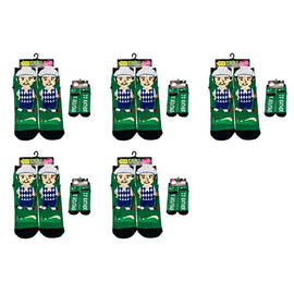 Feet Speak Golfer Novelty Socks I'd Rather Be Golfing Soles One Size Fits All Pack of 5