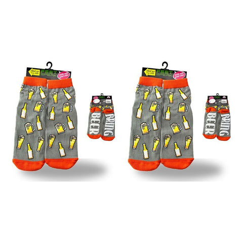 Feet Speak Beer Novelty Socks Bring Beer Soles One Size Fits All Pack of 2