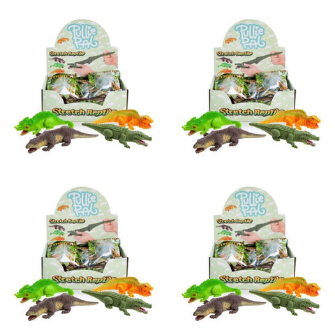 Novelty Gift Pullie Pal Stretch Reptile Assorted Counter Display of 12 Bundle of 4