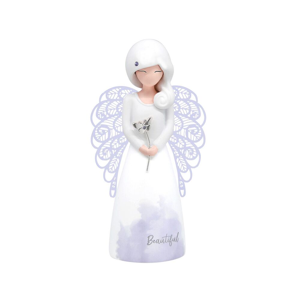 Angel Figurine Beautiful Purple 125mm