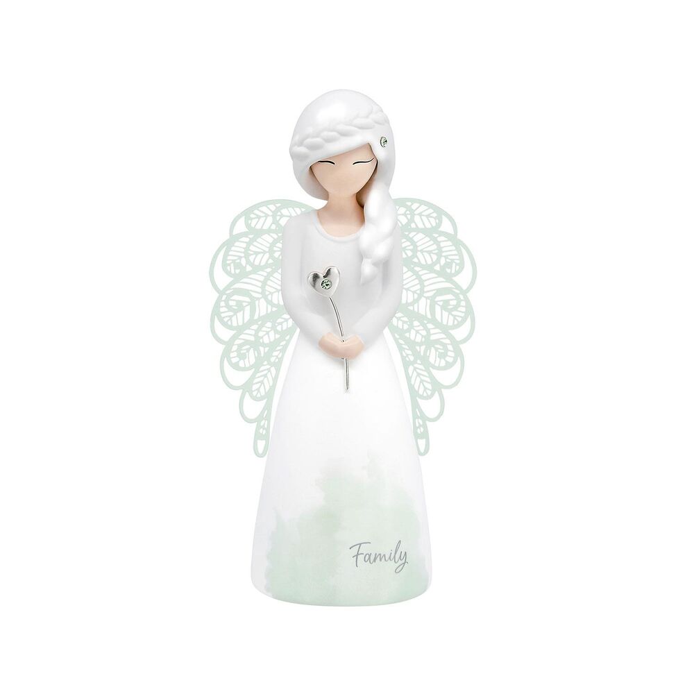 Angel Figurine Family Green 125mm