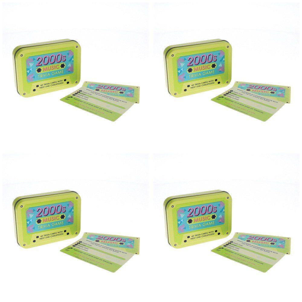 Ridley's 2000s Music Trivia Game in Cassette Tape Tin 40 Trivia Cards Pack of 4