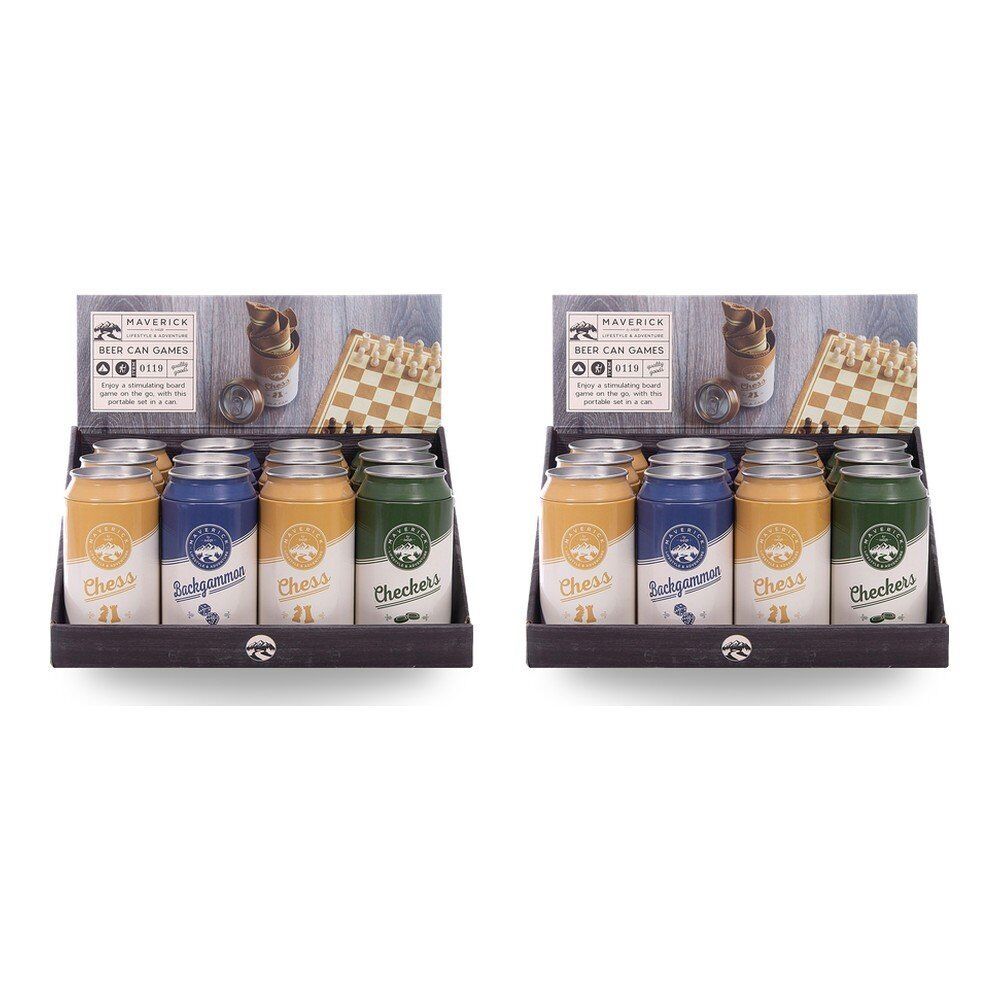 Maverick Beer Can Games Chess Backgammon Checkers Assorted Counter Display of 12 Bundle of 2