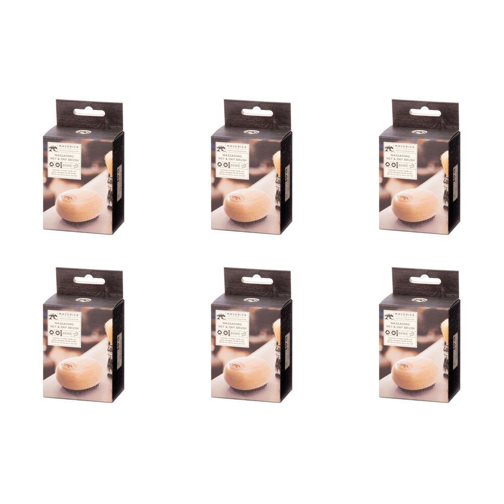 Maverick Massaging Wet and Dry Hair Brush with Wooden Handle Pack of 6