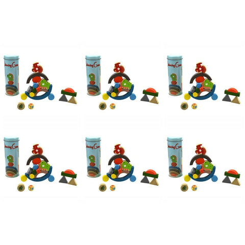 Wooden Balancing Blocks Game Dinosaur in Tin Pack of 6