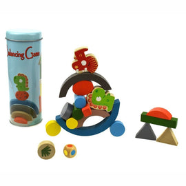Wooden Balancing Blocks Game Dinosaur in Tin