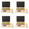 Wooden Magnetic Notebook Laptop Toy with Alphabet Tiles and Chalkboard Pack of 4