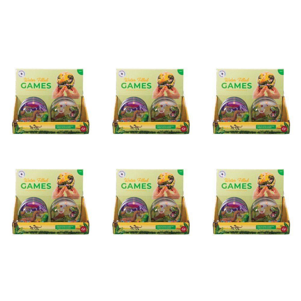 IS Gift Water Filled Games Dinosaur Assorted Counter Display of 12 Bundle of 6