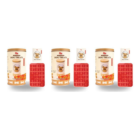 Kikkerland Kobe Make Your Own Dog Treats Tin with Silicone Mould and Recipes Pack of 3