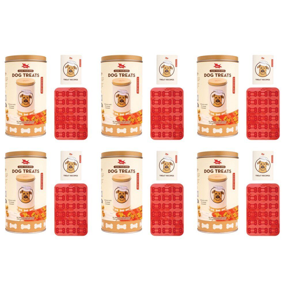 Kikkerland Kobe Make Your Own Dog Treats Tin with Silicone Mould and Recipes Pack of 6