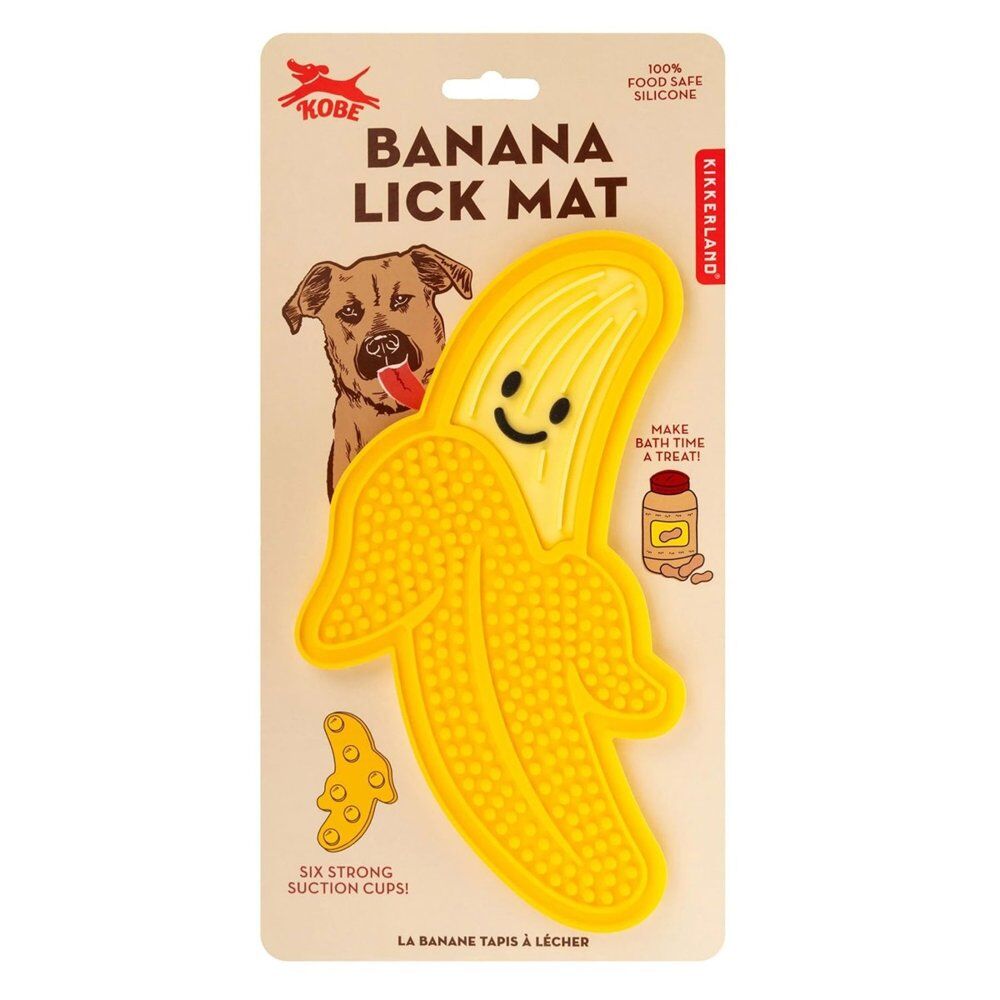 Banana Lick Mat for Dogs Silicone with Suction Cups Pack of 6