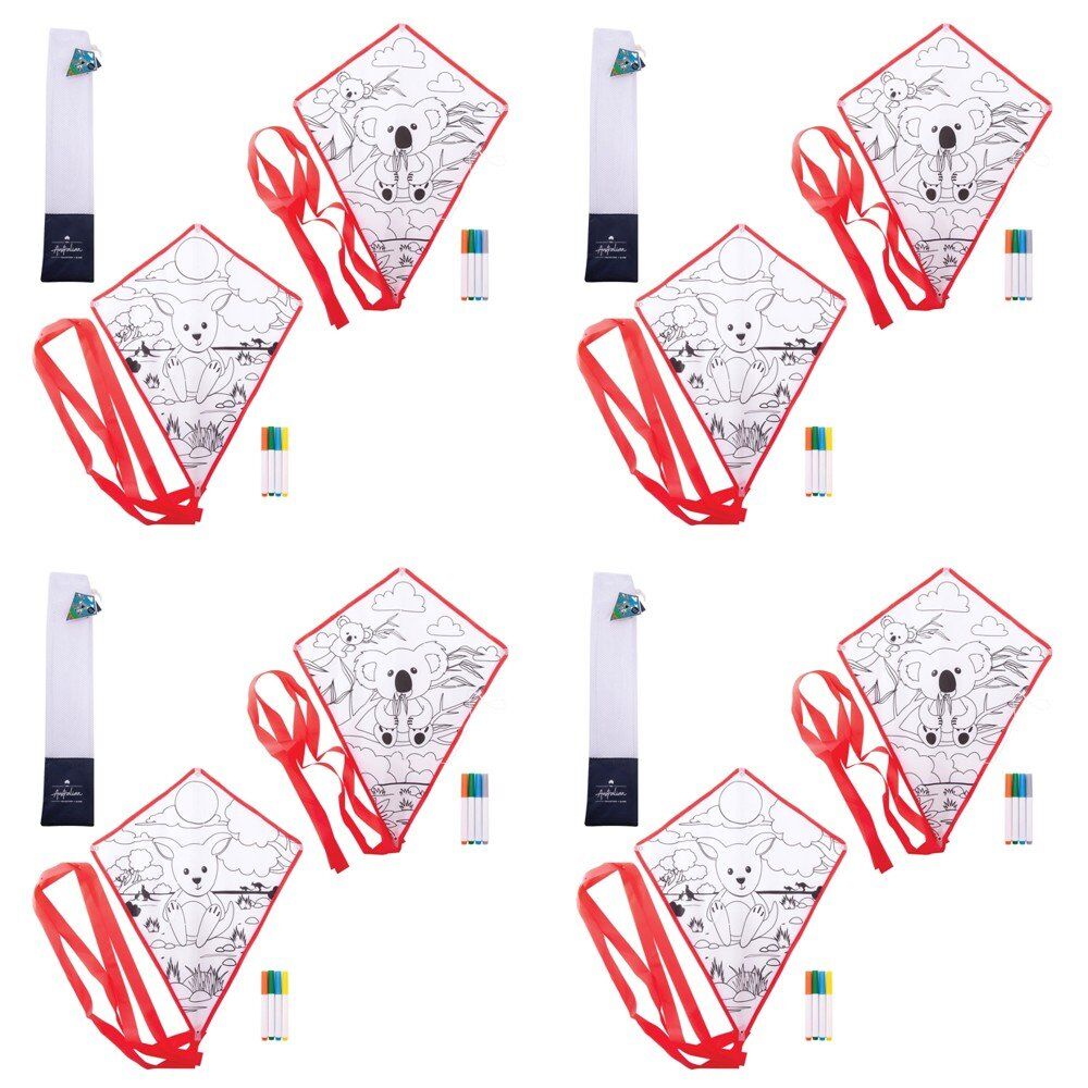 Colour Your Own Kite with Markers Australian Animals - Random Design Supplied Pack of 4