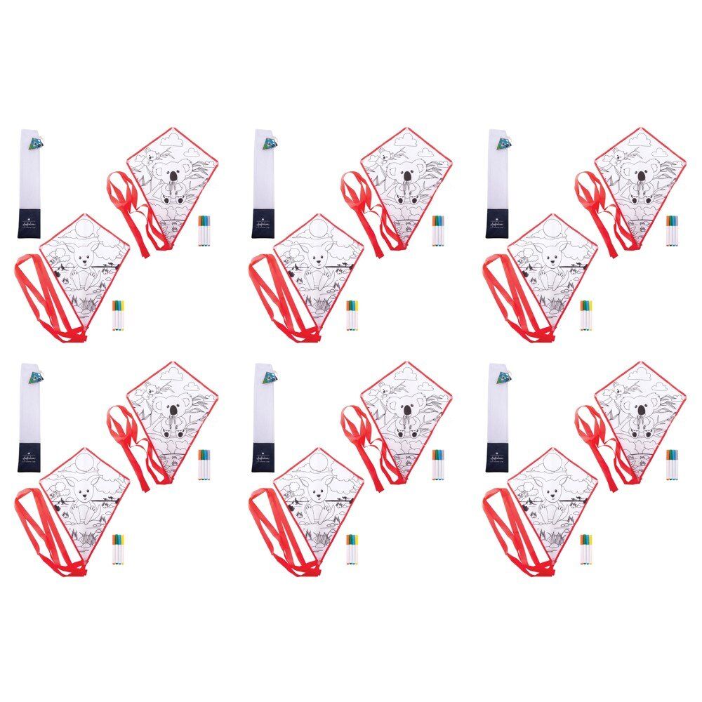 Colour Your Own Kite with Markers Australian Animals - Random Design Supplied Pack of 6