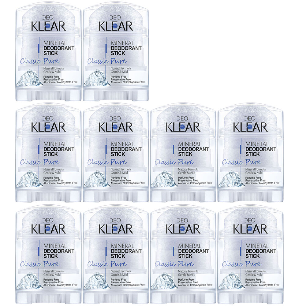 Deoklear Mineral Deodorant Classic Pure 70g Fragrance Free Crystal Bundle 10
