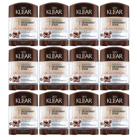 Deoklear Mineral Deodorant Life In Motion Coffee 70g Pack of 12 Heavy Duty
