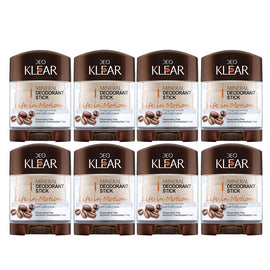 Deoklear Mineral Deodorant Life In Motion Coffee 70g Heavy Duty 8 Pack