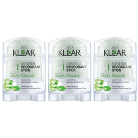 Deoklear Mineral Deodorant Skin Rescue Aloe Vera 70g 3 Pack Sensitive Skin