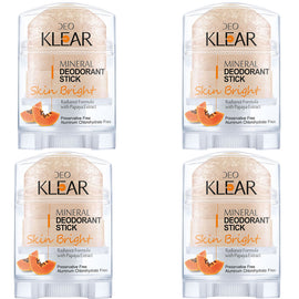 Deoklear Mineral Deodorant Skin Bright Papaya 70g 4 Pack Odour Protection