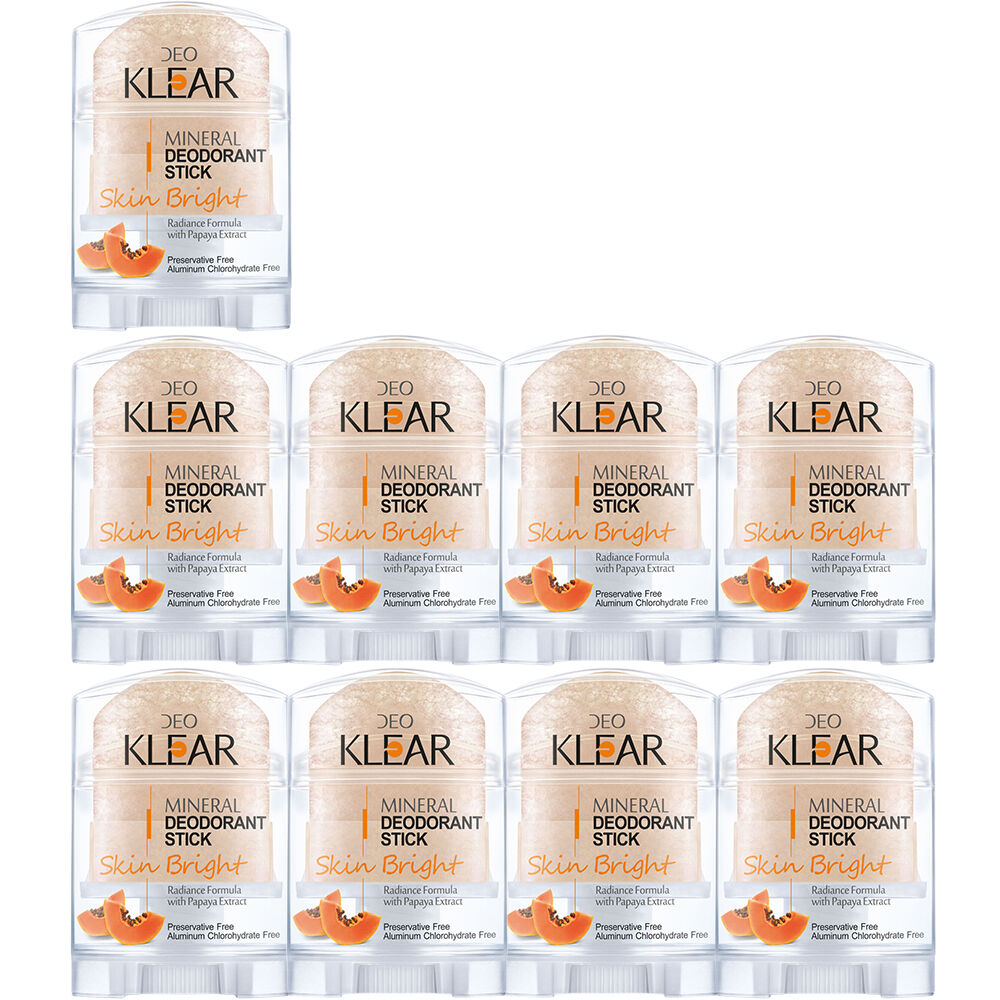 Deoklear Mineral Deodorant Skin Bright Papaya 70g 9 Pack Brightening Odour
