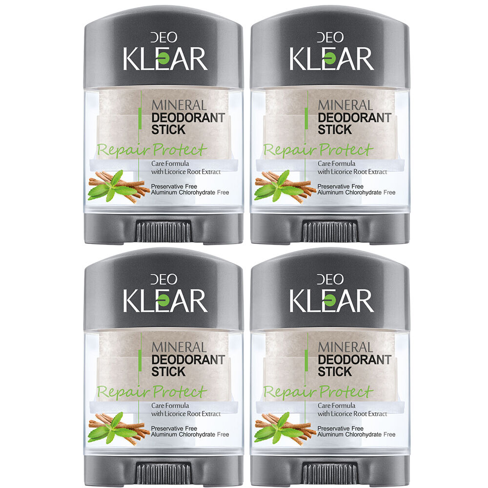 Deoklear Mineral Deodorant Repair Licorice Extract 70g Aluminium Free 4 Pack