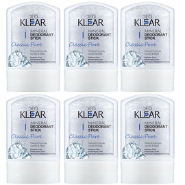 Deoklear Mineral Deodorant Classic Pure 60g Unscented Aluminium Free 6pk