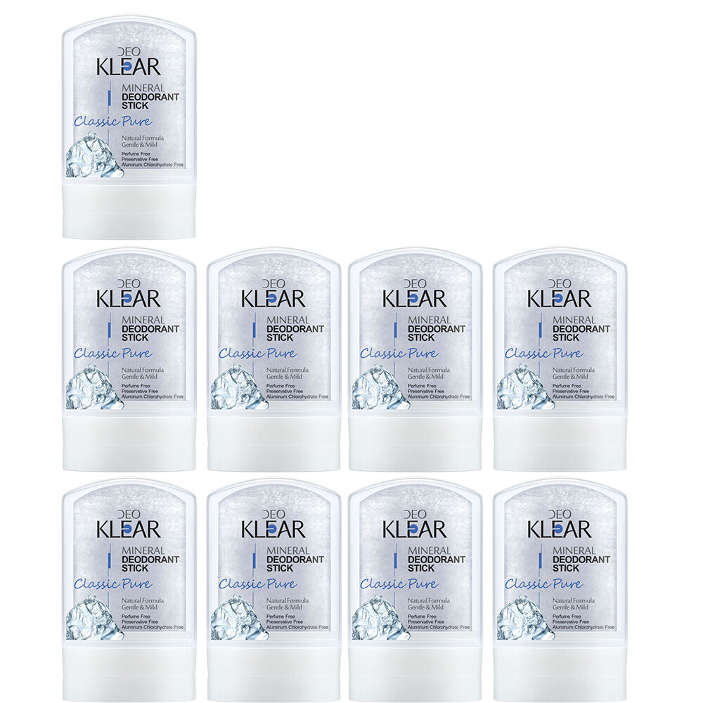 Deoklear Mineral Deodorant Classic Pure 60g Fragrance Free Aluminium Free 9 Pack